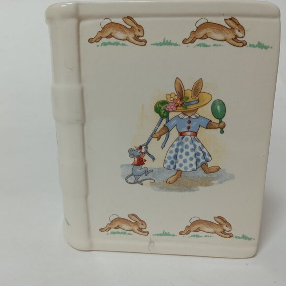 Bunnykins Royal Doulton Child's COIN SAVINGS BANK Peter Rabbit Book w/ Box - Picture 1 of 16